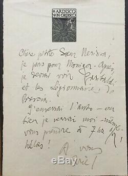 Gabriele D'ANNUNZIO Lettre autographe signée Lettera autografa firmata ALS