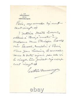 Gaston DOUMERGUE / Deux lettres autographes signées / Président de la République