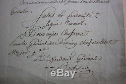 General Bertrand Lettre Autographe Signee Revolution 1800