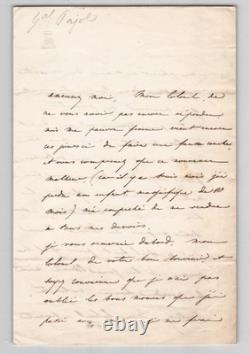 Général Comte Charles Pajol Lettre autographe signée Versailles 1876