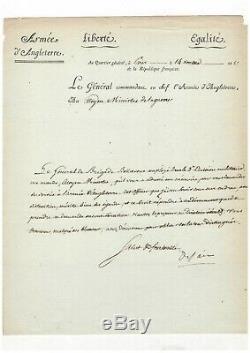 Général Desaix / Lettre Signée (1798) Au Sujet Du Général Bellavène / Scherer