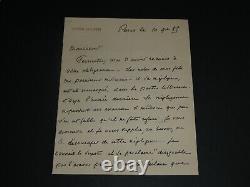 Général Gaston Gallifet Lettre autographe signée 1885