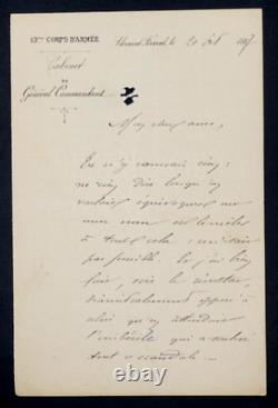 Général Georges BOULANGER LETTRE AUTOGRAPHE SIGNÉE DE 4 PAGES, 1887