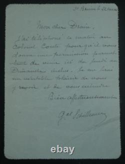 Général SCHILLEMANS -LETTRE AUTOGRAPHE SIGNÉE AU CAPORAL DRAIN 1916 Saint Brieuc