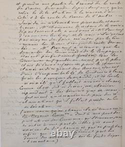 Général de la Moricière, Lettre autographe signée de Prouzel, près d'Amiens 1865