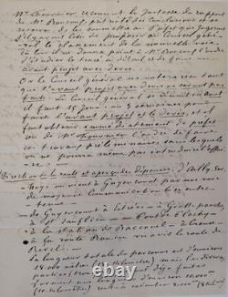 Général de la Moricière, Lettre autographe signée de Prouzel, près d'Amiens 1865