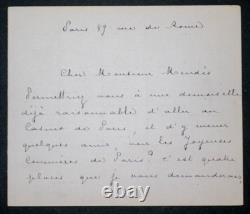 Geneviève MALLARMÉ LETTRE AUTOGRAPHE SIGNÉE A Catulle MENDES