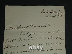 George Alexander Osborne LETTRE AUTOGRAPHE SIGNÉE piano Vidal et Franchomme