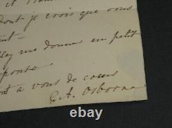 George Alexander Osborne LETTRE AUTOGRAPHE SIGNÉE piano Vidal et Franchomme