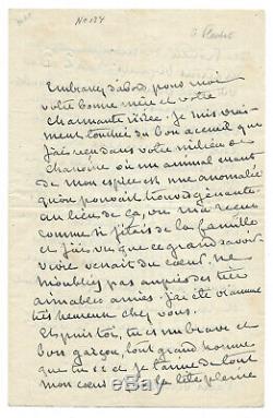 George SAND / Lettre autographe signée à Gustave FLAUBERT / Visite à Croisset