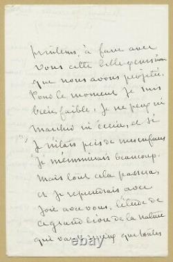 George Sand (1804-1976) Belle lettre autographe signée 3 pages Nohant 1867