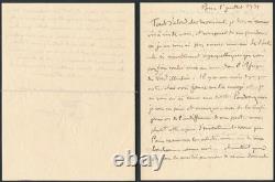 Georges-Antoine ROCHEGROSSE belle lettre autographe signée sur Paris et Algérie