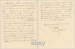 Georges-Antoine ROCHEGROSSE belle lettre autographe signée sur Paris et Algérie