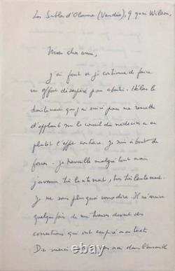Georges BATAILLE Lettre autographe signée sur Les Larmes d'Eros