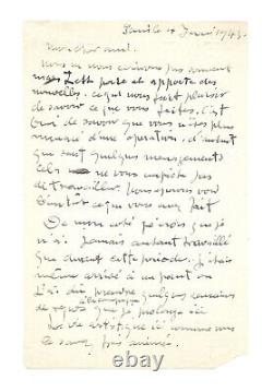 Georges BRAQUE / Lettre autographe signée / Peinture / Erik Satie / Art / Guerre