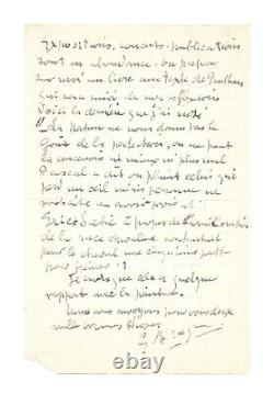 Georges BRAQUE / Lettre autographe signée / Peinture / Erik Satie / Art / Guerre