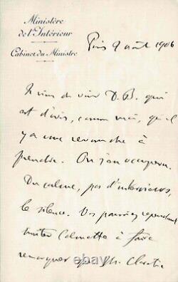 Georges CLEMENCEAU Lettre autographe signée à Octave Mirbeau