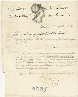 Georges CUVIER Lettre signée à Whitelaw AINSLIE médecin Inde Cholera ouvrage