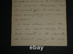 Georges Clemenceau Lettre autographe signée pour demande à Guy Vaucel en 1904