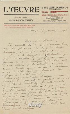 Georges DE LA FOUCHARDIÈRE Lettre autographe signée à Maurice GARÇON