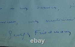 Georges FRIEDMANN LETTRE AUTOGRAPHE SIGNÉE AU COURRIER DE LA PRESSE, 1939