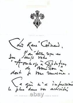 Georges MATHIEU Lettre autographe signée