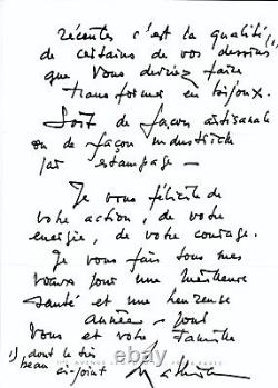 Georges MATHIEU Lettre autographe signée