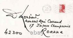 Georges MATHIEU Lettre autographe signée Enveloppe. Novembre 1984