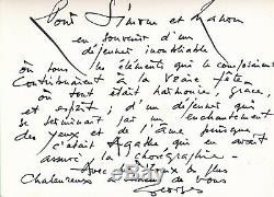 Georges MATHIEU peintre envoi autographe signé plus ajout tissu 1978 abstraction