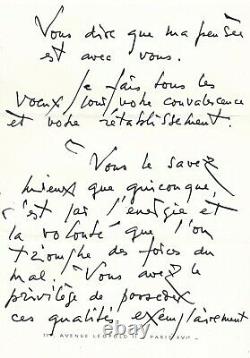 Georges MATHIEU triompher des forces du mal belle lettre autographe signée