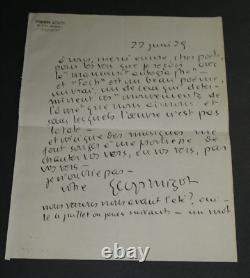 Georges MIGOT Compositeur LETTRE AUTOGRAPHE SIGNÉE FOCH 1929