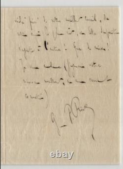 Georges de Porto-Riche Lettre autographe signée à Ma pauvre enfant 1902