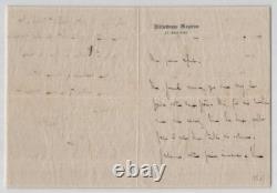 Georges de Porto-Riche Lettre autographe signée à Ma pauvre enfant 1902