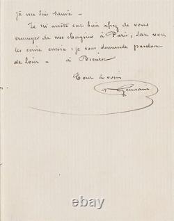 Gilles DE SAINT-GERMAIN Lettre autographe signée