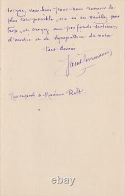 Gilles DE SAINT-GERMAIN Lettre autographe signée à Eugène RITT