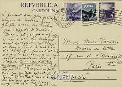 Giorgio de CHIRICO. Lettre autographe signée. Critique de l'art moderne. 1947