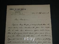 Giuseppe Jung Lettre autographe signée à Charles-Ange Laisant, Milano 1898