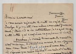 Giuseppe Primoli, Lettre autographe signée, Exil de l'Impératrice Eugénie 1915