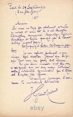 Grand Carteret lettre autographe signée Champfleury caricatures Encyclopedie