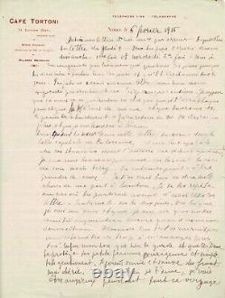 Guillaume APOLLINAIRE Lettre autographe signée à Lou. Je t'aime. 1915