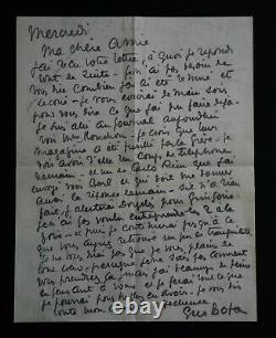 Gus Bofa Belle Lettre Autographe Signee Adressee A Lucienne Favre