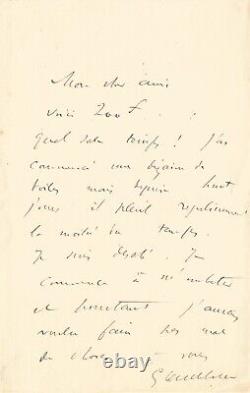 Gustave CAILLEBOTTE Lettre autographe signée à Claude MONET sur sa peinture