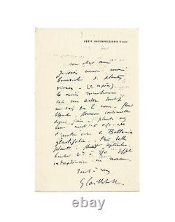 Gustave CAILLEBOTTE / Lettre autographe signée à Claude Monet / Giverny / Jardin