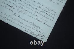 Gustave CHARPENTIER LETTRE AUTOGRAPHE SIGNÉE ÉLOGIEUSE A Alfred BRUNEAU