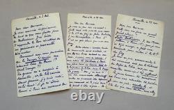 Gustave COQUIOT Lot de 3 lettres autographes signées à Eugène DESCAVES. 1914