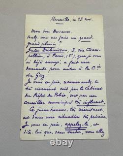 Gustave COQUIOT Lot de 3 lettres autographes signées à Eugène DESCAVES. 1914