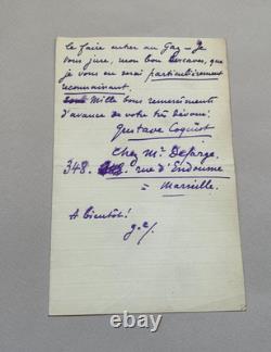 Gustave COQUIOT Lot de 3 lettres autographes signées à Eugène DESCAVES. 1914