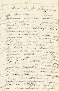 Gustave COURBET / Lettre autographe signée sur ses oeuvres et l'expo de Besançon