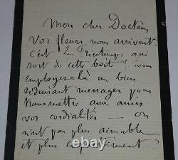 Gustave DROZ Lettre autographe signée Vos fleurs nous arrivent 4 pages 1880