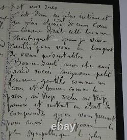 Gustave DROZ Lettre autographe signée Vos fleurs nous arrivent 4 pages 1880